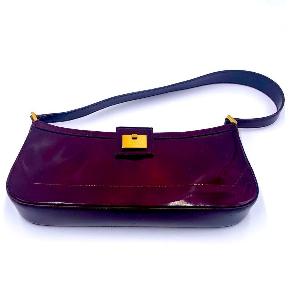 Auth Preloved Small Ferragamo Patent Leather Shoulder Bag. Very good condition!